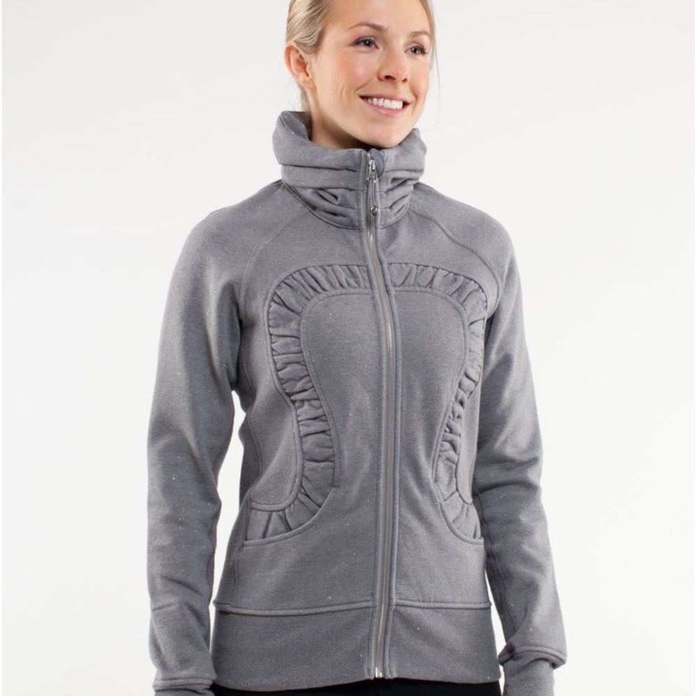 Lululemon gray glitter cuddle up jacket size 2 active wear